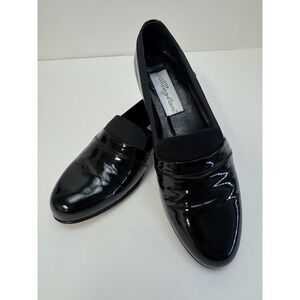 Mezlan Mirage Loafers Formal Tuxedo Black Patent Leather Satin Trim Shoes 9 M